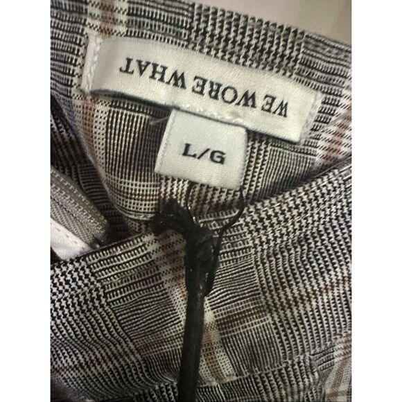 we wore what jumpsuit Corset Overalls Stretch Plaid Gray large women’s - Picture 6 of 8